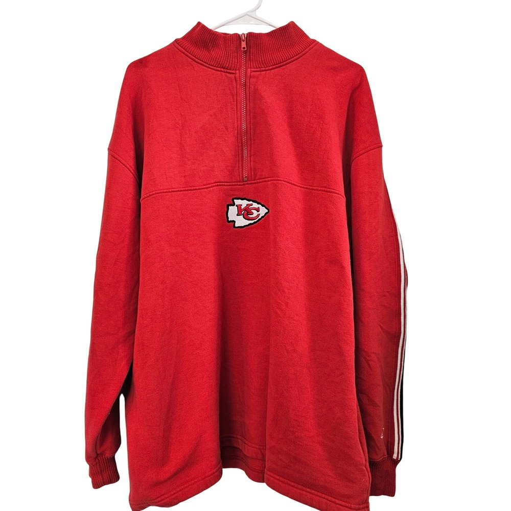 Logo Athletic Kansas City Chiefs Quarter Zip Sweatshirt Red Mens XL NFL Fleece